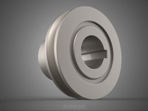 STANDARD 1 ONE SINGLE GROOVE TRACK PULLEY SHEAVE WHEEL BELT GEAR 3D Model