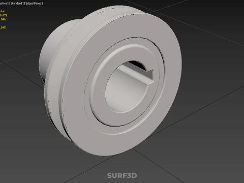 STANDARD 1 ONE SINGLE GROOVE TRACK PULLEY SHEAVE WHEEL BELT GEAR 3D Model