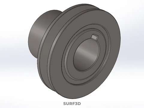 STANDARD 1 ONE SINGLE GROOVE TRACK PULLEY SHEAVE WHEEL BELT GEAR 3D Model