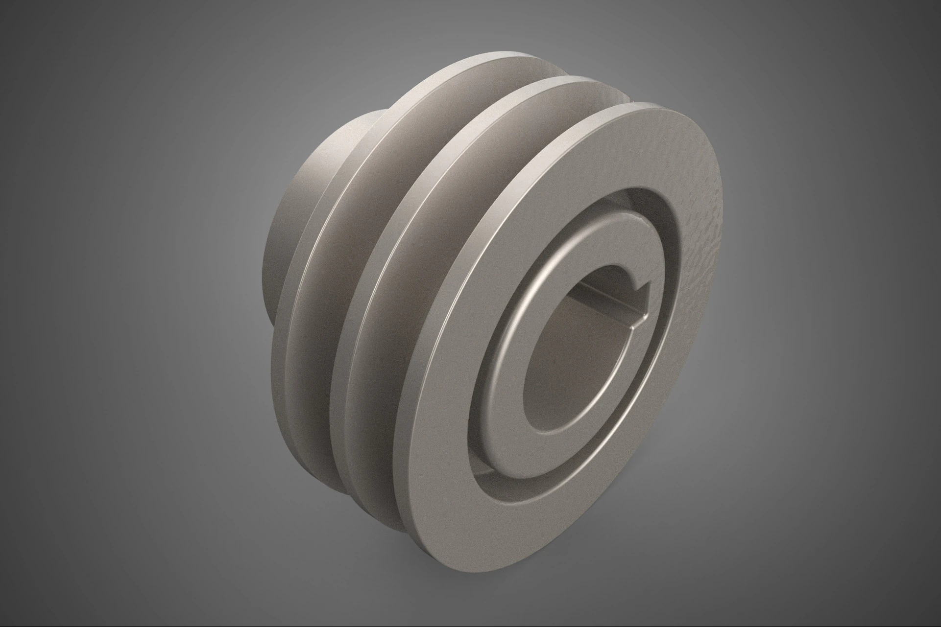 STANDARD 2 TWO DOUBLE GROOVE TRACK PULLEY SHEAVE WHEEL BELT GEAR 3D Model .c4d .max .obj .3ds .fbx .stl .blend 