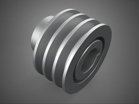 STANDARD 3 DREIFACHE NUTEN-SCHIENENRIEMENSCHEIBENSCHEIBENRADZAHNRADFE 3D Modell