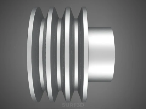 PADR&Atilde;O 3 TR&Ecirc;S TR&Ecirc;S RANHURAS TRILHA POLIA ROLHA RODA ENGRENAGEM FE Modelo 3D