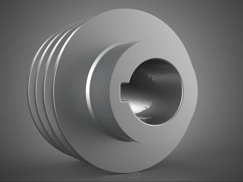 PADR&Atilde;O 3 TR&Ecirc;S TR&Ecirc;S RANHURAS TRILHA POLIA ROLHA RODA ENGRENAGEM FE Modelo 3D