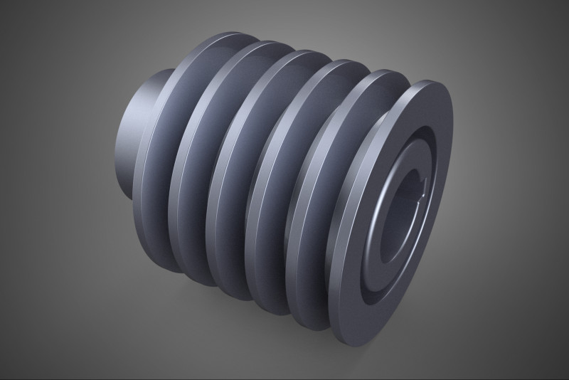 СТАНДАРТНЫЙ 5 ШКИВ С ПЯТЬЮ ПЯТЬЮ КАНАВКАМИ, ШКИВ, КОЛЕСНЫЙ РЕМЕНЬ 3D Модель .c4d .max .obj .3ds .fbx .stl .blend