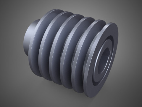 STANDARD 5 F&Uuml;NF F&Uuml;NFFACHE NUTEN-SCHIENENRIEMENSCHEIBEN-SCHEIBENRADRIEMEN 3D Modell