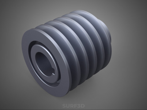 СТАНДАРТНЫЙ 5 ШКИВ С ПЯТЬЮ ПЯТЬЮ КАНАВКАМИ, ШКИВ, КОЛЕСНЫЙ РЕМЕНЬ 3D Модель