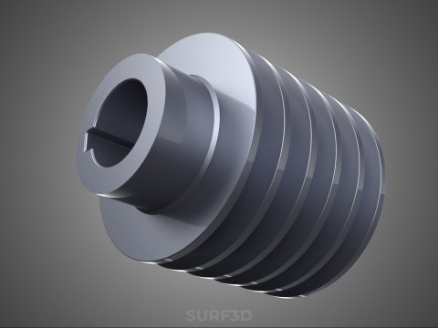 СТАНДАРТНЫЙ 5 ШКИВ С ПЯТЬЮ ПЯТЬЮ КАНАВКАМИ, ШКИВ, КОЛЕСНЫЙ РЕМЕНЬ 3D Модель