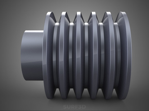 СТАНДАРТНЫЙ 5 ШКИВ С ПЯТЬЮ ПЯТЬЮ КАНАВКАМИ, ШКИВ, КОЛЕСНЫЙ РЕМЕНЬ 3D Модель