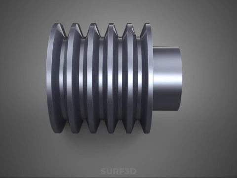 STANDARD 5 FIVE QUINTUPLE GROOVE TRACK PULLEY SHEAVE WHEEL BELT 3D Model
