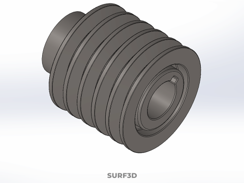 СТАНДАРТНЫЙ 5 ШКИВ С ПЯТЬЮ ПЯТЬЮ КАНАВКАМИ, ШКИВ, КОЛЕСНЫЙ РЕМЕНЬ 3D Модель