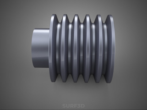 СТАНДАРТНЫЙ 5 ШКИВ С ПЯТЬЮ ПЯТЬЮ КАНАВКАМИ, ШКИВ, КОЛЕСНЫЙ РЕМЕНЬ 3D Модель