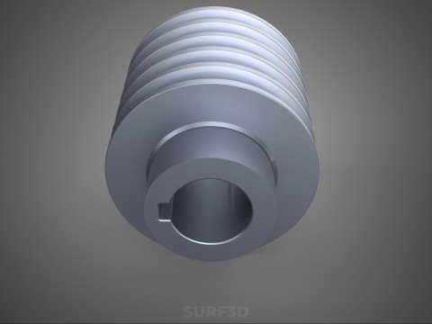 СТАНДАРТНЫЙ 5 ШКИВ С ПЯТЬЮ ПЯТЬЮ КАНАВКАМИ, ШКИВ, КОЛЕСНЫЙ РЕМЕНЬ 3D Модель