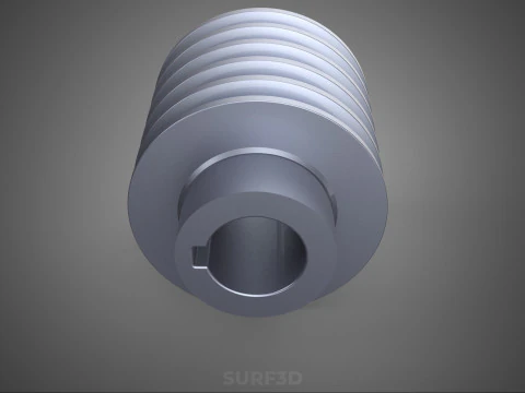 STANDARD 5 FIVE QUINTUPLE GROOVE TRACK PULLEY SHEAVE WHEEL BELT 3D Model