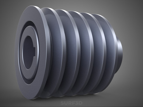 СТАНДАРТНЫЙ 5 ШКИВ С ПЯТЬЮ ПЯТЬЮ КАНАВКАМИ, ШКИВ, КОЛЕСНЫЙ РЕМЕНЬ 3D Модель