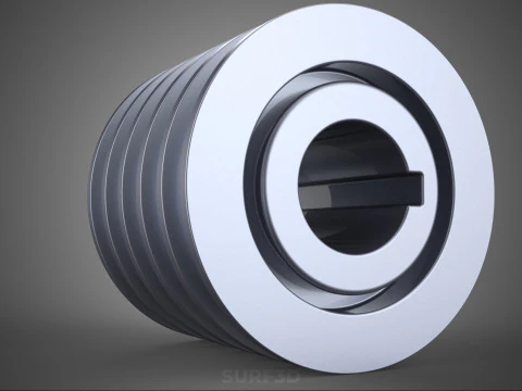 STANDARD 5 FIVE QUINTUPLE GROOVE TRACK PULLEY SHEAVE WHEEL BELT 3D Model