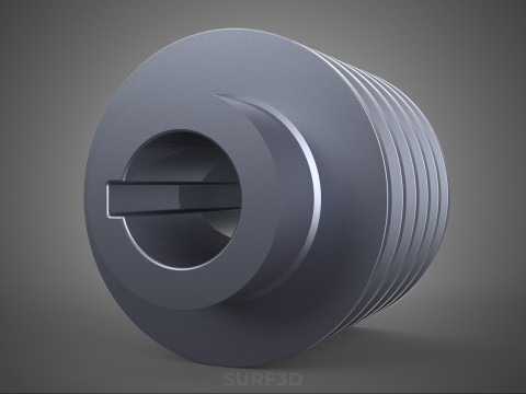 СТАНДАРТНЫЙ 5 ШКИВ С ПЯТЬЮ ПЯТЬЮ КАНАВКАМИ, ШКИВ, КОЛЕСНЫЙ РЕМЕНЬ 3D Модель