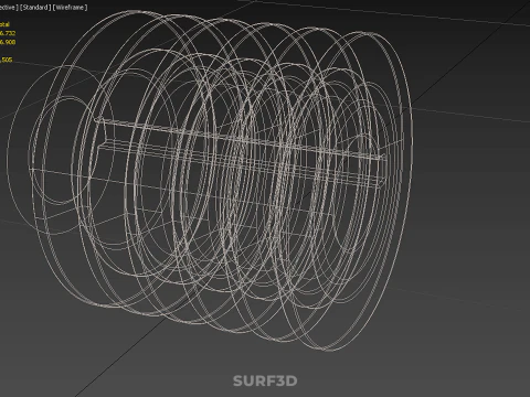 STANDARD 5 FIVE QUINTUPLE GROOVE TRACK PULLEY SHEAVE WHEEL BELT 3D Model