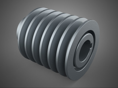 STANDARD 6 SEI SEXTUPLA BINARIO PULEGGIA PULEGGIA CINGHIA V Modello 3D