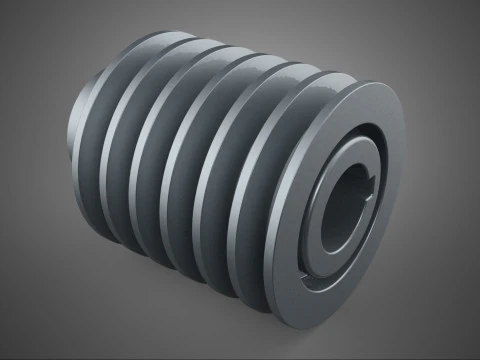 СТАНДАРТНЫЙ 6 ШЕСТЬ ШЕСТЬ КАНАВОК ГУСЕНИЧНЫЙ ШКИВ ШКИВ КОЛЕСО КЛИНОВЫЙ РЕМЕНЬ 3D Модель