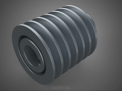 PADR&Atilde;O 6 SEIS SEXTUPLE GROOVE TRILHA POLIA RODA CORREIA V Modelo 3D