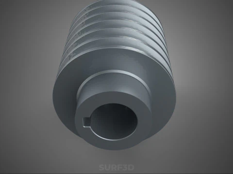 PADR&Atilde;O 6 SEIS SEXTUPLE GROOVE TRILHA POLIA RODA CORREIA V Modelo 3D