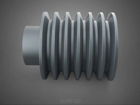 PADR&Atilde;O 6 SEIS SEXTUPLE GROOVE TRILHA POLIA RODA CORREIA V Modelo 3D