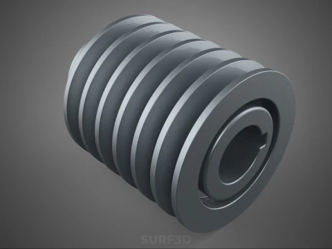 PADR&Atilde;O 6 SEIS SEXTUPLE GROOVE TRILHA POLIA RODA CORREIA V Modelo 3D