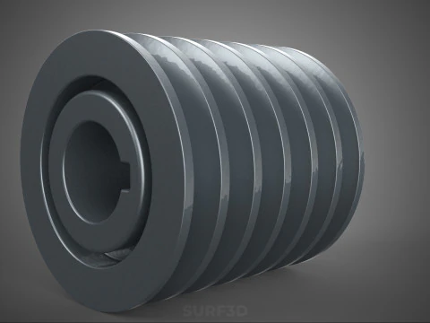 PADR&Atilde;O 6 SEIS SEXTUPLE GROOVE TRILHA POLIA RODA CORREIA V Modelo 3D