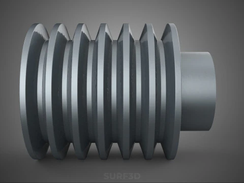 PADR&Atilde;O 6 SEIS SEXTUPLE GROOVE TRILHA POLIA RODA CORREIA V Modelo 3D