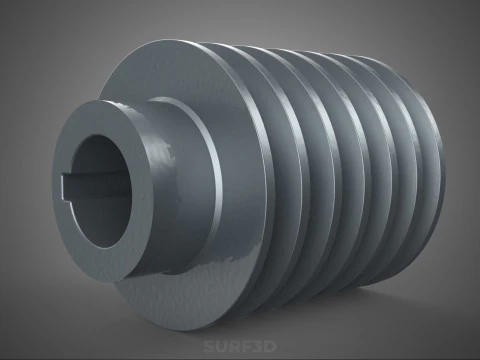 PADR&Atilde;O 6 SEIS SEXTUPLE GROOVE TRILHA POLIA RODA CORREIA V Modelo 3D