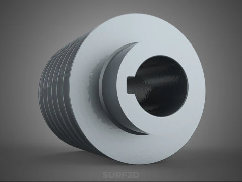 PADR&Atilde;O 6 SEIS SEXTUPLE GROOVE TRILHA POLIA RODA CORREIA V Modelo 3D