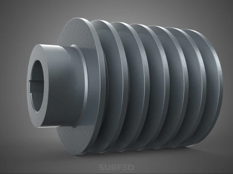 PADR&Atilde;O 6 SEIS SEXTUPLE GROOVE TRILHA POLIA RODA CORREIA V Modelo 3D