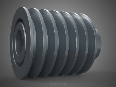 PADR&Atilde;O 6 SEIS SEXTUPLE GROOVE TRILHA POLIA RODA CORREIA V Modelo 3D