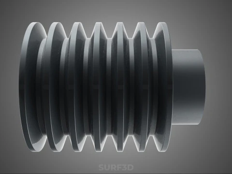 PADR&Atilde;O 6 SEIS SEXTUPLE GROOVE TRILHA POLIA RODA CORREIA V Modelo 3D