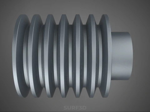 PADR&Atilde;O 6 SEIS SEXTUPLE GROOVE TRILHA POLIA RODA CORREIA V Modelo 3D