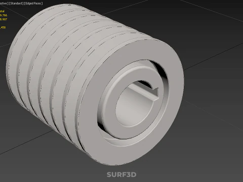 PADR&Atilde;O 6 SEIS SEXTUPLE GROOVE TRILHA POLIA RODA CORREIA V Modelo 3D
