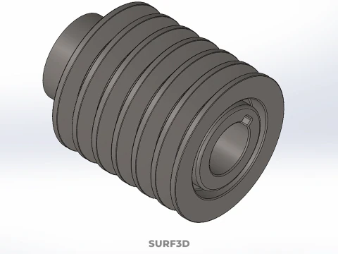 PADR&Atilde;O 6 SEIS SEXTUPLE GROOVE TRILHA POLIA RODA CORREIA V Modelo 3D