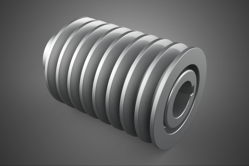 STANDARD 8 EIGHT OCTUPLE GROOVE TRACK PULLEY SHEAVE WHEEL V BELT 3D Model .c4d .max .obj .3ds .fbx .stl .blend