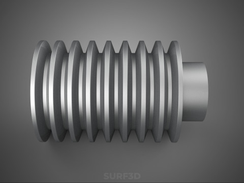 STANDARD 8 EIGHT OCTUPLE GROOVE TRACK PULLEY SHEAVE WHEEL V BELT 3D Model