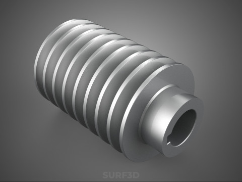 STANDARD 8 EIGHT OCTUPLE GROOVE TRACK PULLEY SHEAVE WHEEL V BELT 3D Model