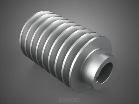 STANDARD 8 EIGHT OCTUPLE GROOVE TRACK PULLEY SHEAVE WHEEL V BELT 3D Model