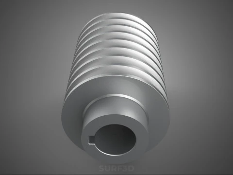 STANDARD 8 EIGHT OCTUPLE GROOVE TRACK PULLEY SHEAVE WHEEL V BELT 3D Model