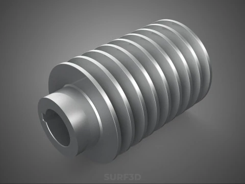 STANDARD 8 EIGHT OCTUPLE GROOVE TRACK PULLEY SHEAVE WHEEL V BELT 3D Model