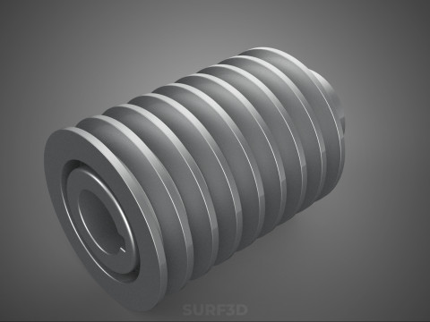 STANDARD 8 EIGHT OCTUPLE GROOVE TRACK PULLEY SHEAVE WHEEL V BELT 3D Model