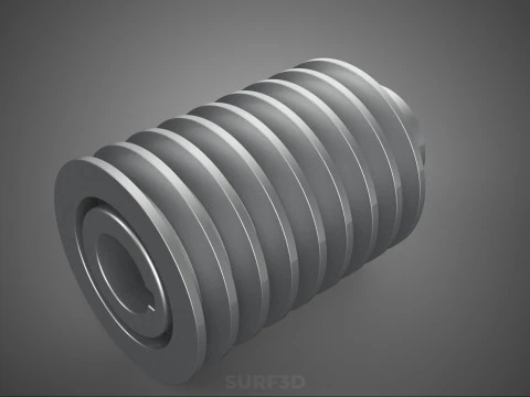 STANDARD 8 EIGHT OCTUPLE GROOVE TRACK PULLEY SHEAVE WHEEL V BELT 3D Model