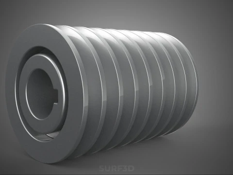 STANDARD 8 EIGHT OCTUPLE GROOVE TRACK PULLEY SHEAVE WHEEL V BELT 3D Model