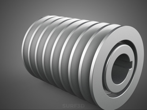 STANDARD 8 EIGHT OCTUPLE GROOVE TRACK PULLEY SHEAVE WHEEL V BELT 3D Model