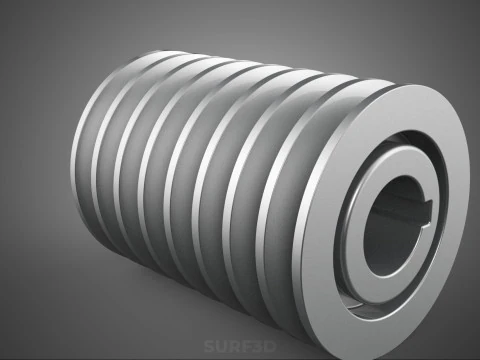 STANDARD 8 EIGHT OCTUPLE GROOVE TRACK PULLEY SHEAVE WHEEL V BELT 3D Model