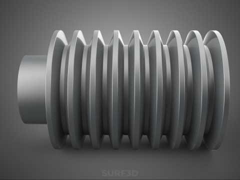 STANDARD 8 EIGHT OCTUPLE GROOVE TRACK PULLEY SHEAVE WHEEL V BELT 3D Model