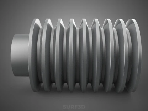 STANDARD 8 EIGHT OCTUPLE GROOVE TRACK PULLEY SHEAVE WHEEL V BELT 3D Model